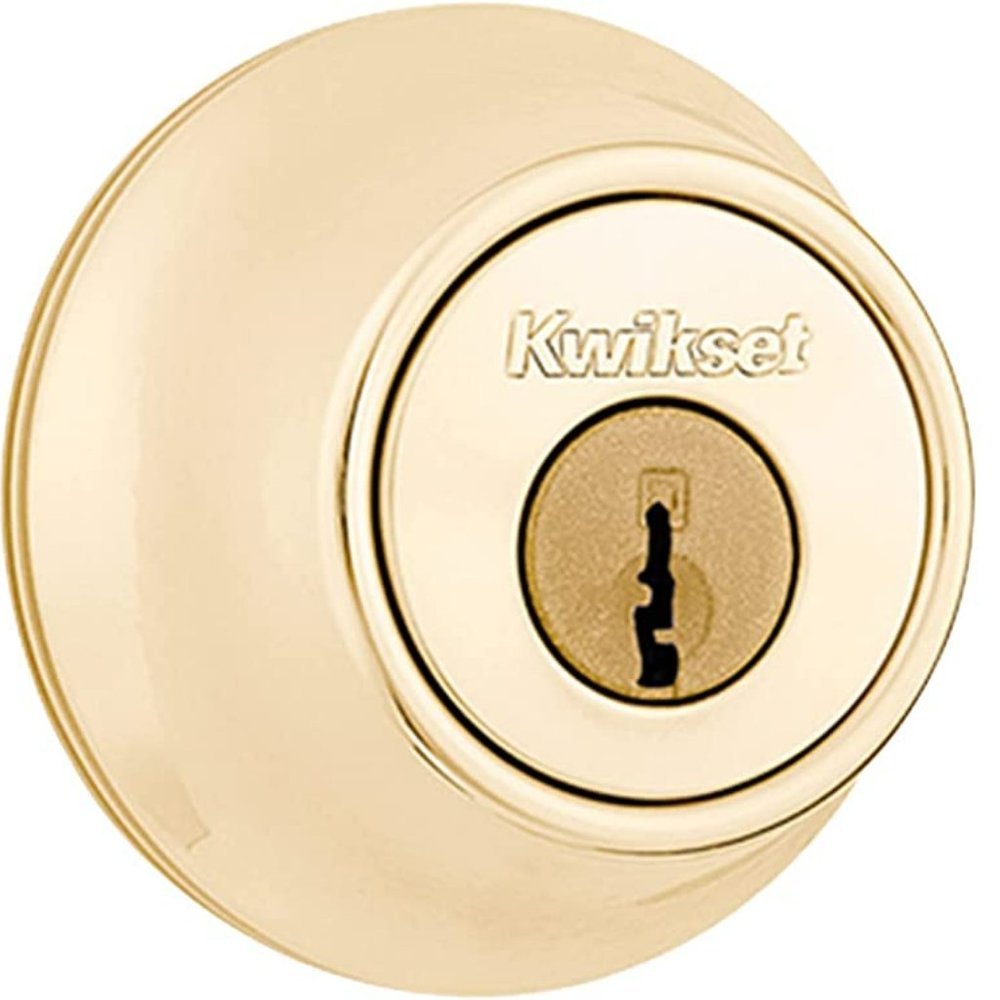 Kwikset 660 3 RCAL RCS Polished Brass single Cylinder Deadbolt